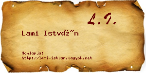 Lami István névjegykártya
